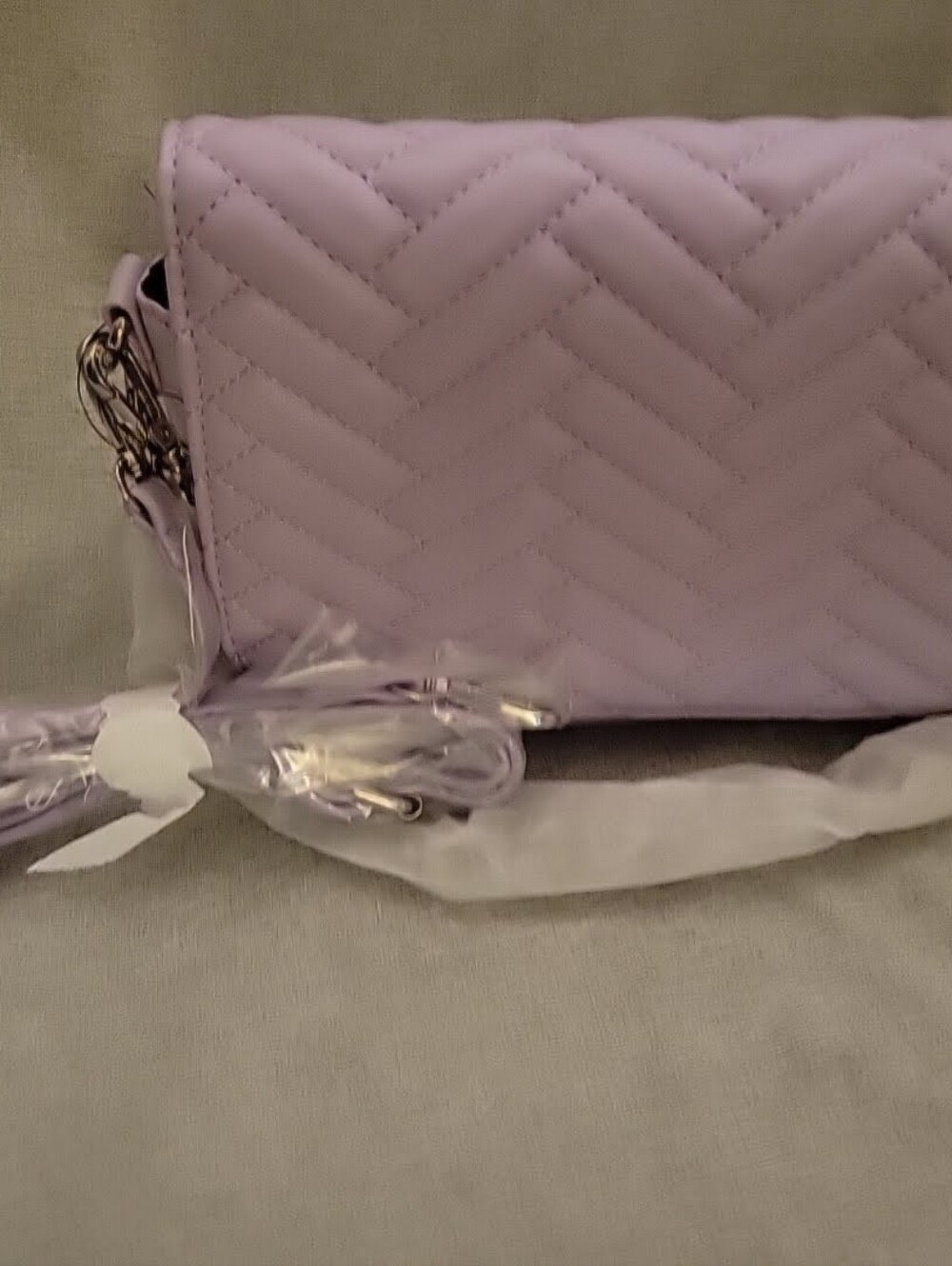 Nwt Lavender Silver Chain Quilted Forever 21 Handbag - Picture 3 of 7